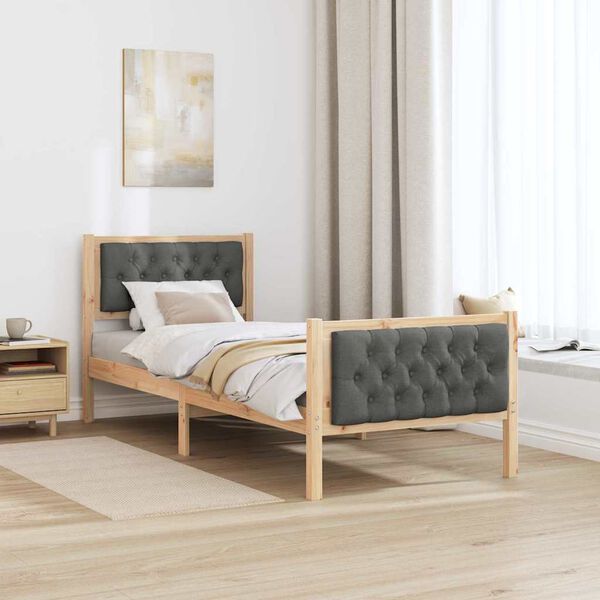vidaXL Estructura de cama con cabecera Gris oscuro 80 x 200 cm