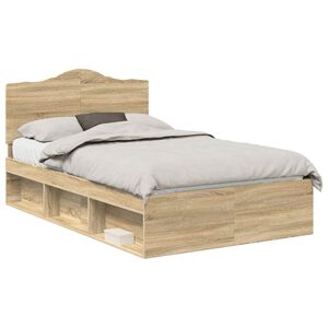 vidaXL Estructura de cama Sonoma 120 x 190 cm Madera de pino macizo