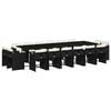 vidaXL Set de muebles jard&iacute;n 17 pzas con cojines rat&aacute;n sint&eacute;tico negro