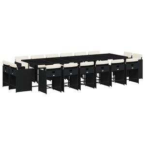 vidaXL Set de muebles jard&iacute;n 17 pzas con cojines rat&aacute;n sint&eacute;tico negro
