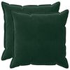 vidaXL Coj&iacute;n con almohada HOUTEN 2 uds. Verde oscuro Terciopelo