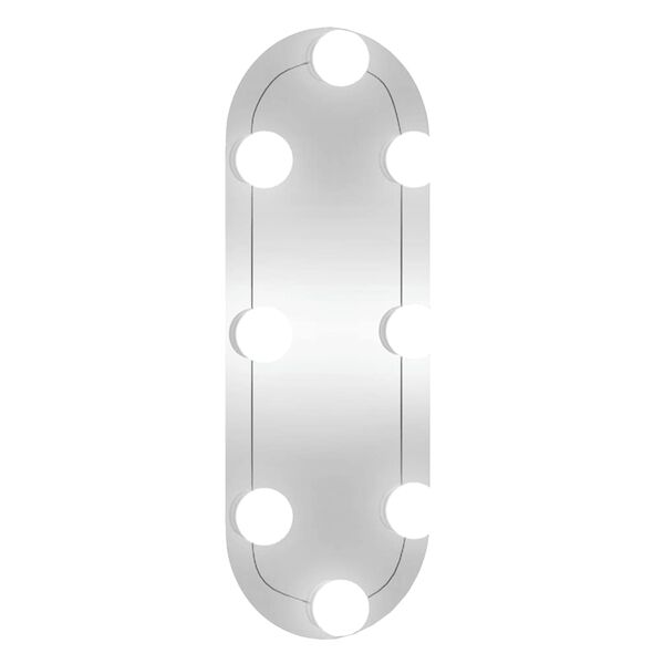 vidaXL Espejo de pared ovalado con luces LED vidrio 15x40 cm