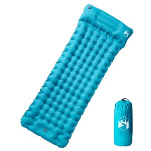 vidaXL Colch&oacute;n de camping autoinflable con almohada 1 persona azul