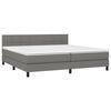 vidaXL Cama box spring colch&oacute;n y luces LED tela gris claro 200x200 cm
