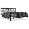 vidaXL Estructura cama sin colch&oacute;n con estribo metal negro 150x200 cm