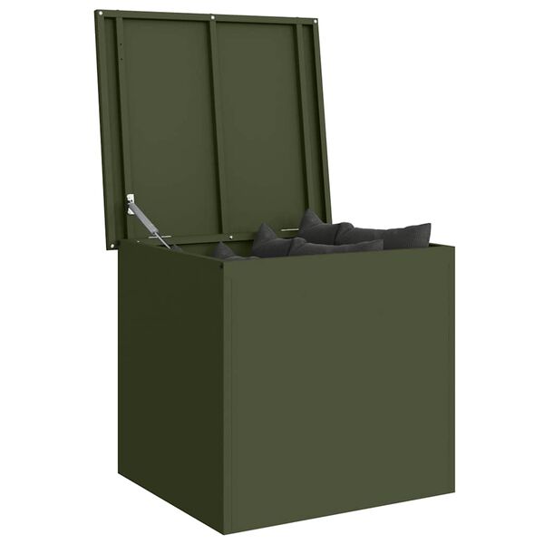 vidaXL Caja de Almacenamiento Exterior Verde Oliva 55 x 50,5 x 50 cm