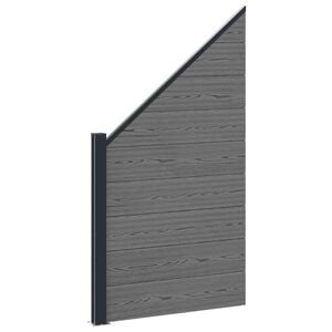 vidaXL Conjunto de valla 95 x 180 cm WPC y Aluminio Gris