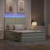 vidaXL Cama con almacenamiento y LED Gris Claro 140 x 200 cm