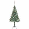 vidaXL Árbol de Navidad artificial con LEDs, bolas y piñas 180 cm