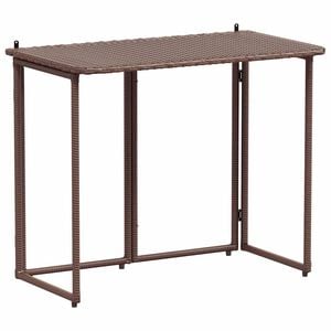 vidaXL Mesa de jard&iacute;n plegable marr&oacute;n 90x51x75 cm rat&aacute;n sint&eacute;tico
