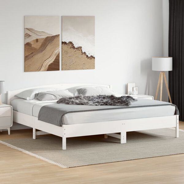 vidaXL Estructura de cama sin colchón madera maciza blanca 200x200 cm