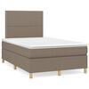 vidaXL Cama box spring con colch&oacute;n tela gris taupe 120x190 cm
