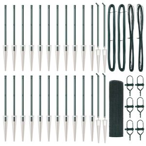 vidaXL Poste de Valla Verde