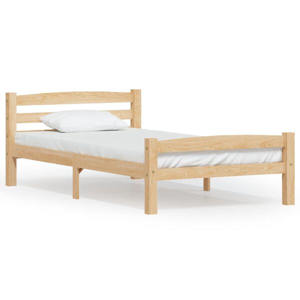 vidaXL Estructura de cama sin colch&oacute;n madera maciza de pino 100x200 cm