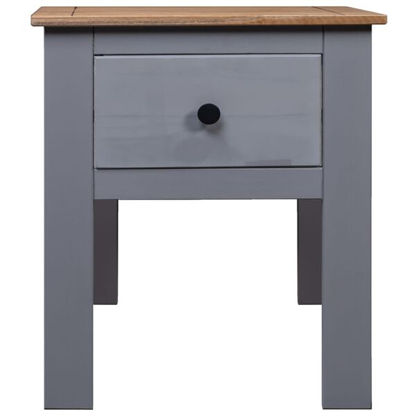 vidaXL Mesita de noche de madera maciza pino Panamá gris 46x40x57 cm