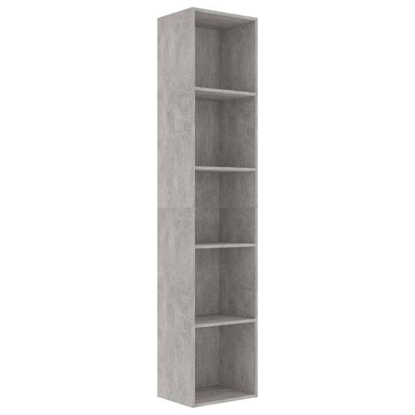 vidaXL Estanter&iacute;a madera contrachapada gris hormig&oacute;n 40x30x189 cm