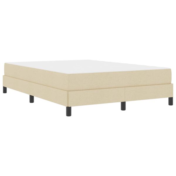 vidaXL Cama tipo Box Spring con colch&oacute;n Crema 140 x 190 cm tela