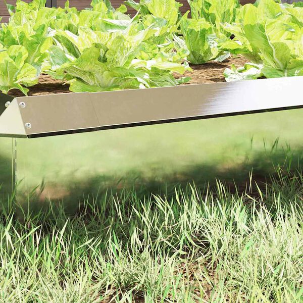 vidaXL Valla para caracoles 16 pcs Plateado 50 x 3,5 x 25 cm