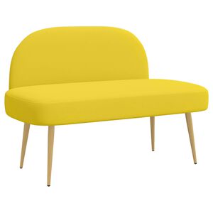 vidaXL Banco tapizado con respaldo Amarillo claro 110 x 60 x 76 cm