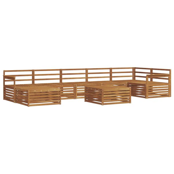 vidaXL Juegos de sof&aacute;s 8 pcs Natural Madera de Acacia S&oacute;lida