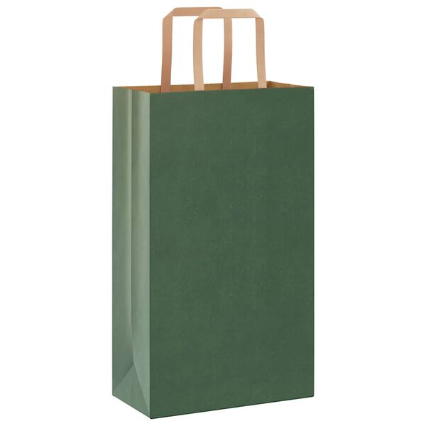 vidaXL Bolsas de papel con asas 50 uds verde 21x11x36 cm