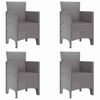 vidaXL Conjunto de Comedor de Jardín 5 pcs Gris Claro Ratan Polt
