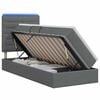 vidaXL Cama de almacenamiento LED con colch&oacute;n Gris oscuro 90 x 190 cm