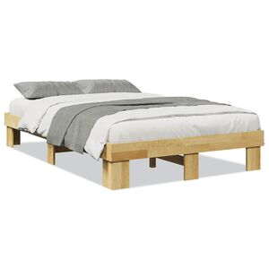 vidaXL Estructura de cama sin colch&oacute;n 120x200 cm madera maciza roble