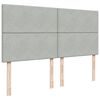 vidaXL Cama box spring con colch&oacute;n terciopelo gris claro 200x200 cm