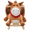 vidaXL Caballo balanc&iacute;n de peluche con respaldo marr&oacute;n 60x32x50 cm
