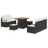 vidaXL Conjunto de sof&aacute;s de jard&iacute;n 8 uds. Negro rat&aacute;n sint&eacute;tico