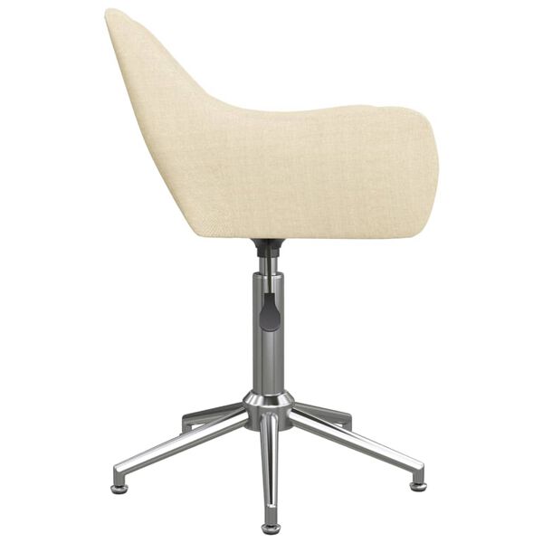 vidaXL Silla de comedor giratoria tela crema