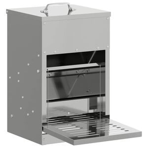 vidaXL Comedero de Pedal para Pollos Plateado 25 x 42 x 40 cm