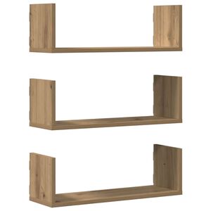 vidaXL Estantes de pared 3 uds madera ingenier&iacute;a artisian 58x18x18 cm
