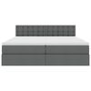 vidaXL Cama con almacenamiento con colch&oacute;n Gris oscuro 200 x 200 cm