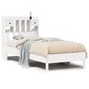 vidaXL Cama con estanter&iacute;a sin colch&oacute;n madera maciza blanco 90x200 cm