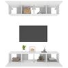 vidaXL Muebles para TV 4 uds madera contrachapada blanco 80x30x30 cm