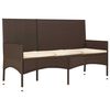 vidaXL Set muebles de jard&iacute;n 4 piezas y cojines rat&aacute;n sint&eacute;tico marr&oacute;n