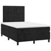 vidaXL Cama box spring con colch&oacute;n y LED terciopelo negro 120x190 cm