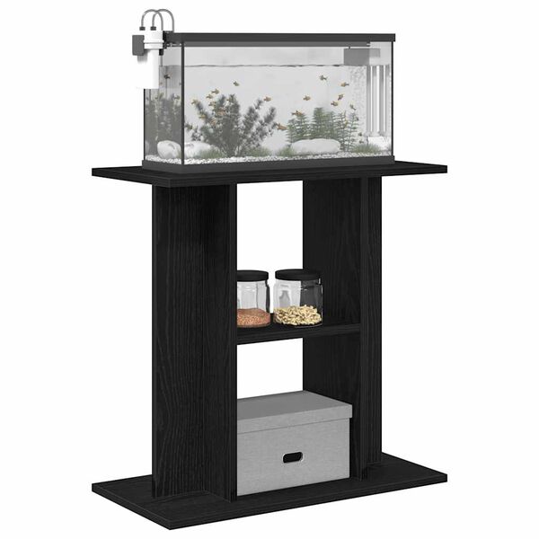 vidaXL Soporte para acuario de madera de ingeniería de roble negro 60x30x60 cm