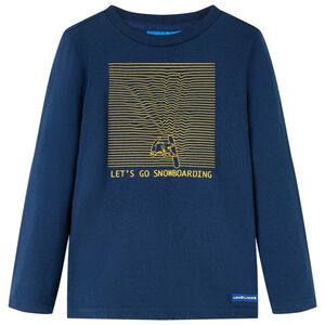 vidaXL Camiseta infantil de manga larga azul marino 92