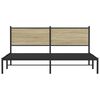 vidaXL Estructura de cama sin colch&oacute;n metal roble Sonoma 183x213 cm