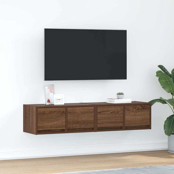 vidaXL Muebles de TV 2uds Roble marr&oacute;n 60x31x25,5 cm Madera ingenier&iacute;a