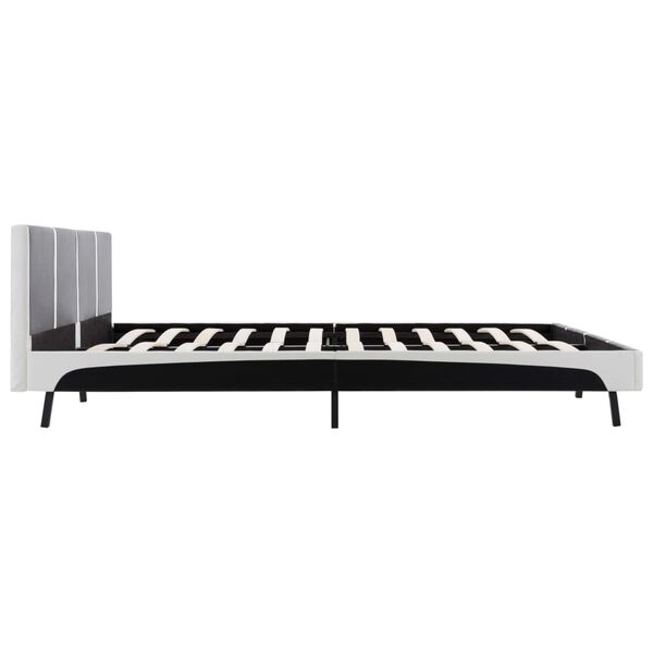 vidaXL Estructura de cama cuero sint&eacute;tico negra y blanca 150x200 cm