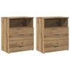 vidaXL Mesitas noche 2 uds madera ingenier&iacute;a roble artisan 50x32x60 cm