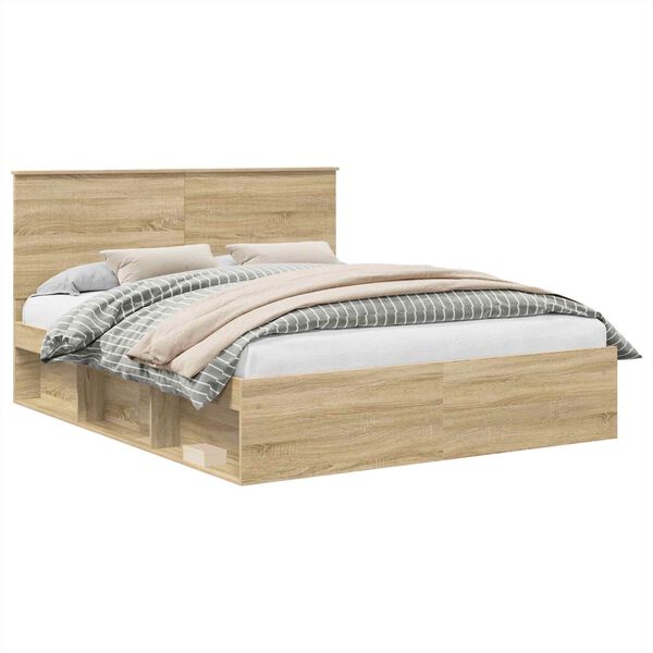 vidaXL Estructura de cama Sonoma 160 x 200 cm Madera de pino macizo