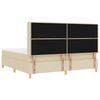 vidaXL Cama tipo Box Spring con colch&oacute;n Crema 200 x 200 cm tela