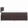 vidaXL Cama box spring con colch&oacute;n tela marr&oacute;n oscuro 120x200 cm