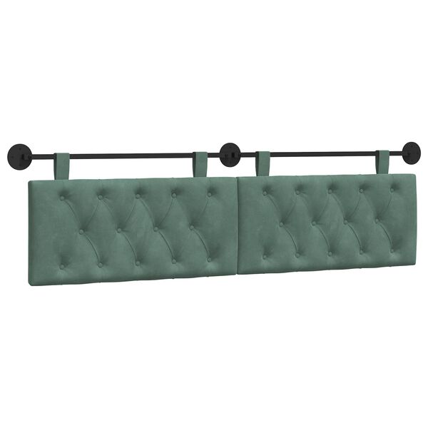 vidaXL Cabecera Colgante Verde Mar 190 x 55 x 7 cm Terciopelo