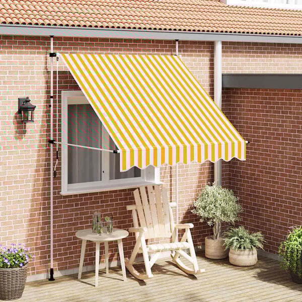 vidaXL Toldo manual retr&aacute;ctil 200 cm naranja y blanco a rayas